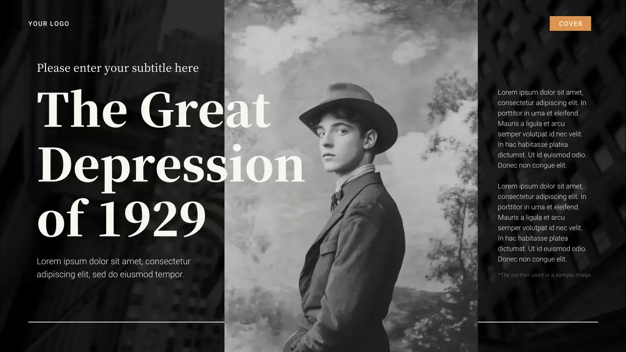 Brown and Orange Vintage Great Depression History Presentation