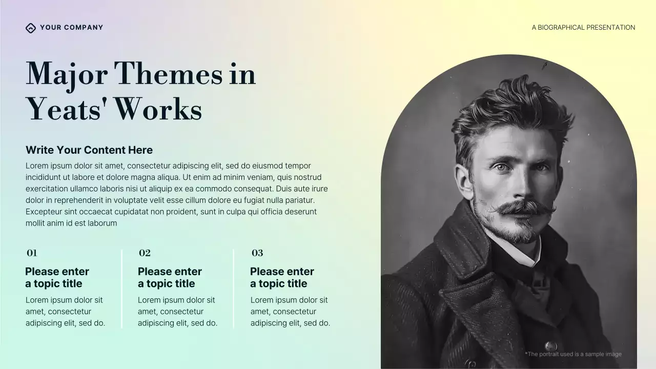 Purple Blue and Cream Gradient William Butler Yeats Biography Presentation