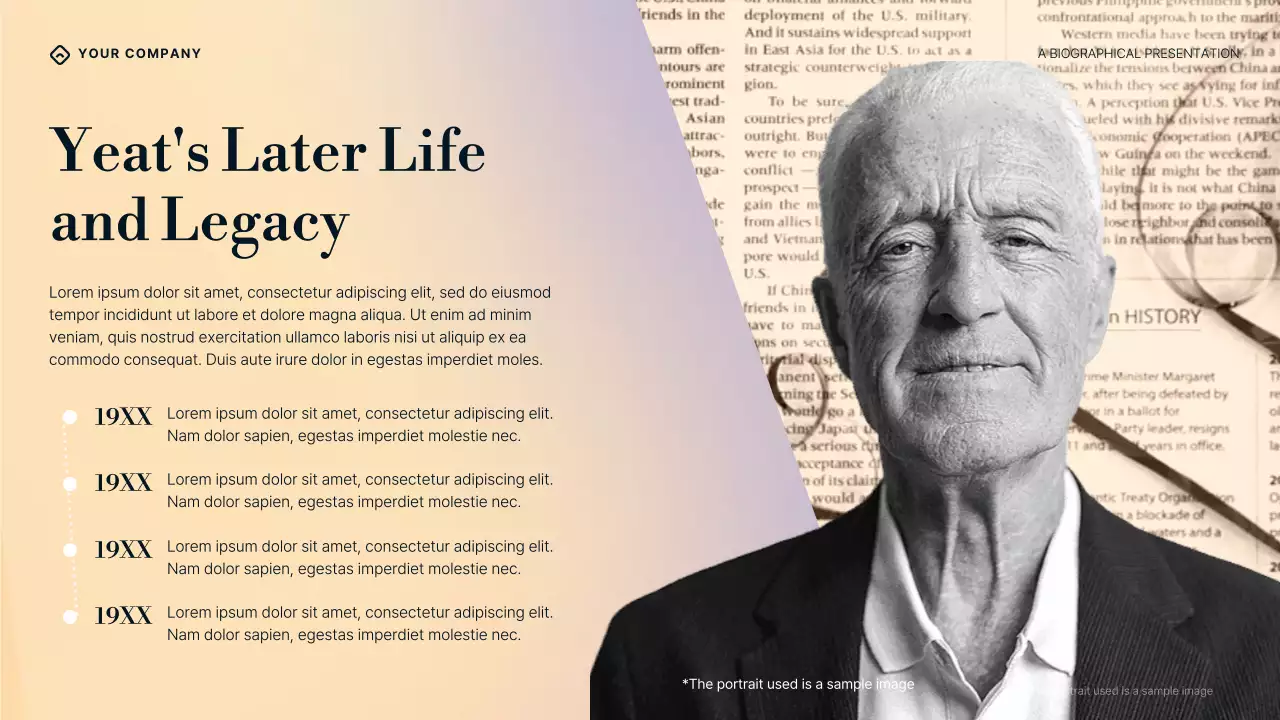 Purple Blue and Cream Gradient William Butler Yeats Biography Presentation