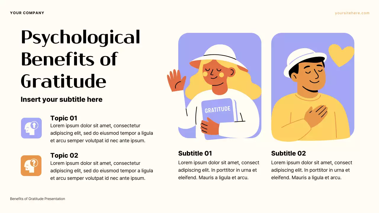 Purple and Orange Aesthetic Gratitude Values Presentation