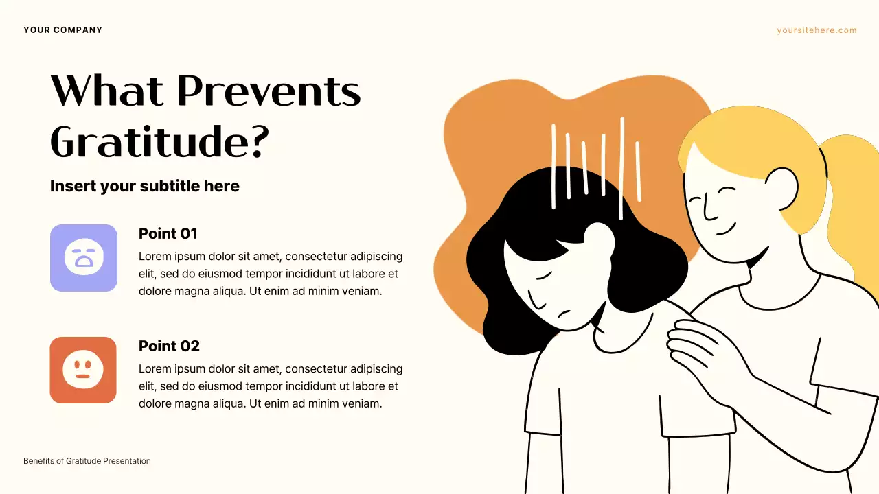 Purple and Orange Aesthetic Gratitude Values Presentation