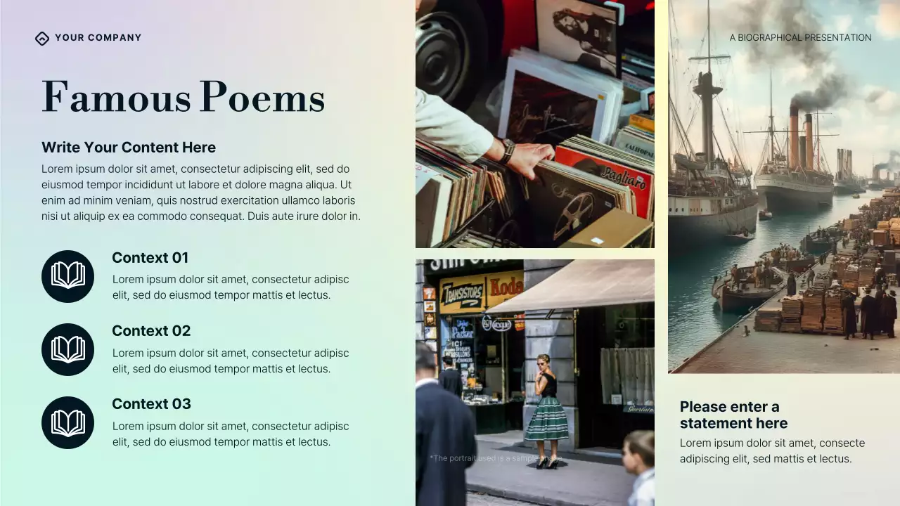 Purple Blue and Cream Gradient William Butler Yeats Biography Presentation