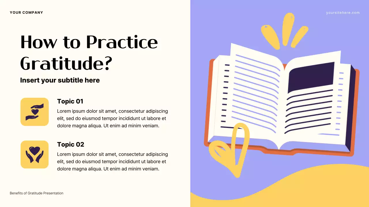 Purple and Orange Aesthetic Gratitude Values Presentation