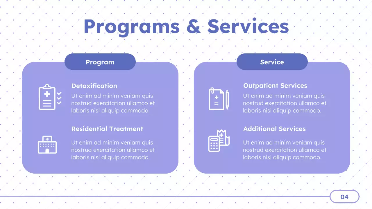 Purple Minimal Treatment Centers Presentation