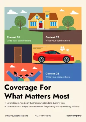 Beige Modern Insurance Promotion Poster