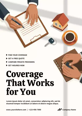 Brown Modern Insurance Promotion Poster