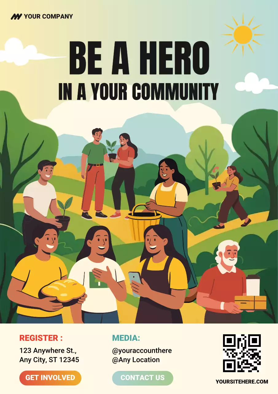 Green Modern Community Promotion Poster