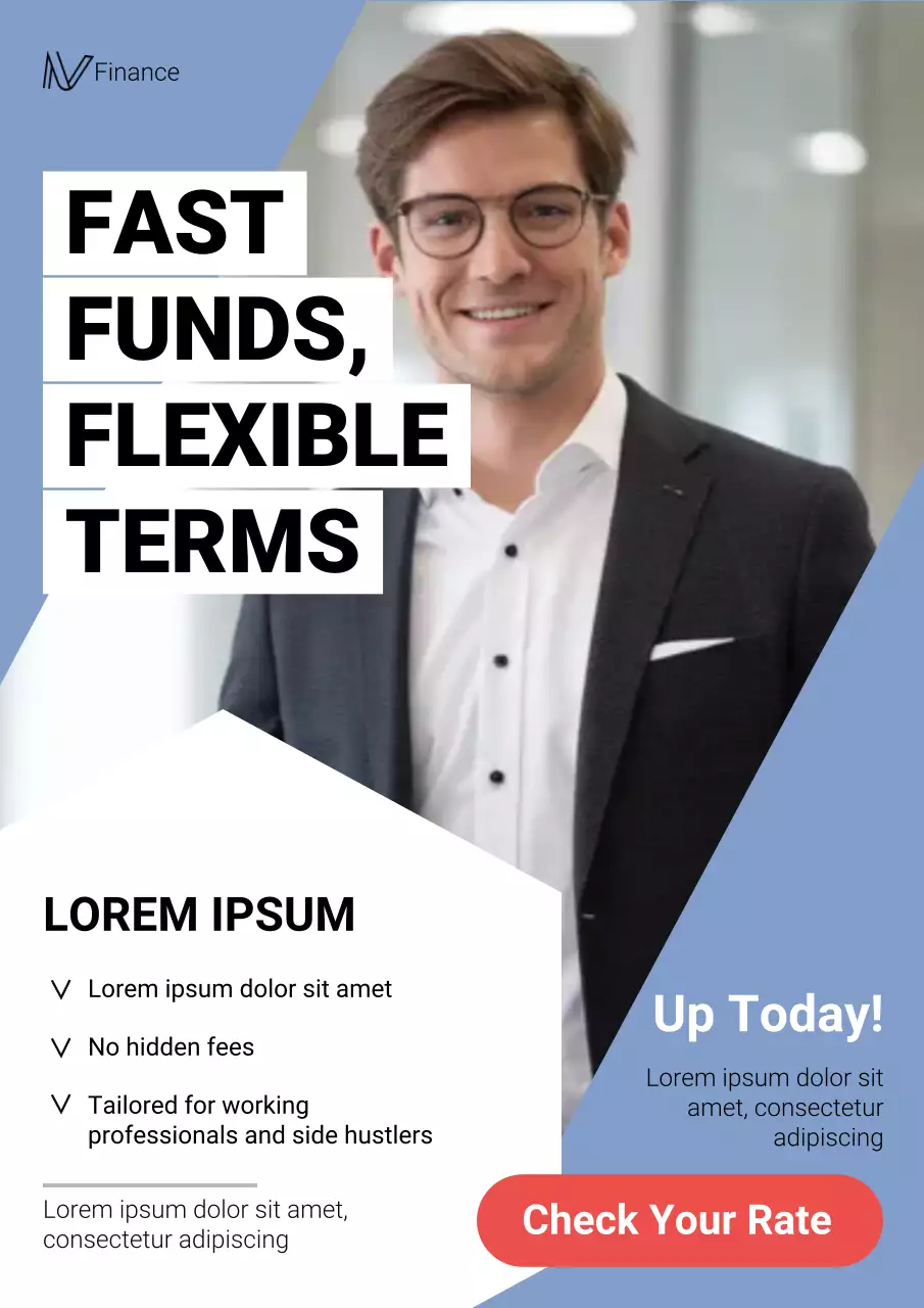 Blue Professional Finance Promotion Web Poster