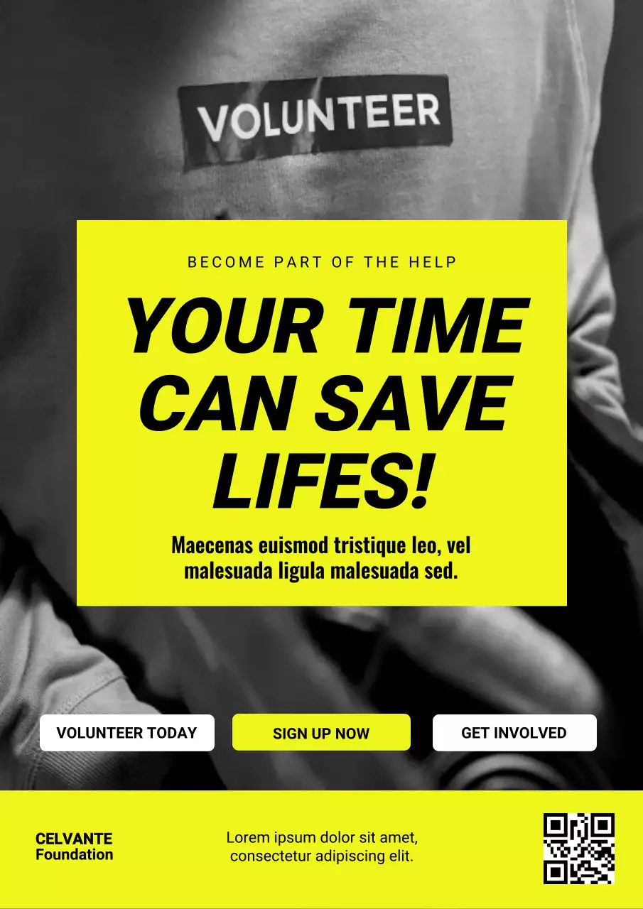 Yellow Bold Volunteer Promotion Web Poster