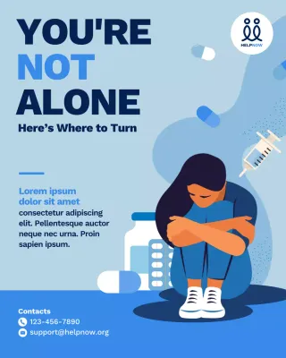 Blue Minimal Mental Health Substance Abuse Announcement Instagram Post