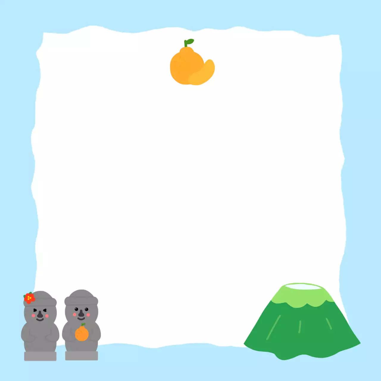 하늘색 한국적 자연 엽서