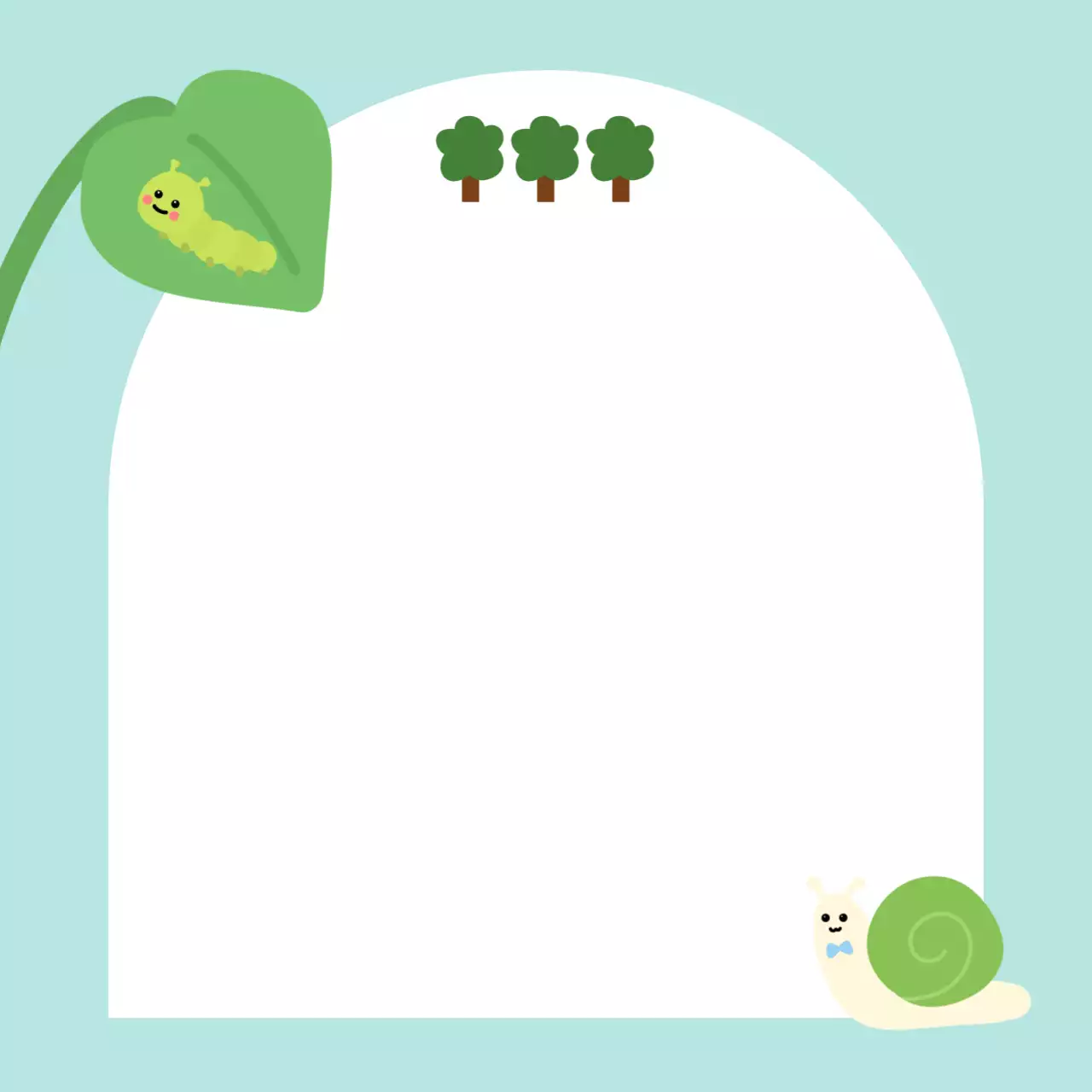 민트 아기자기한 자연 메모지