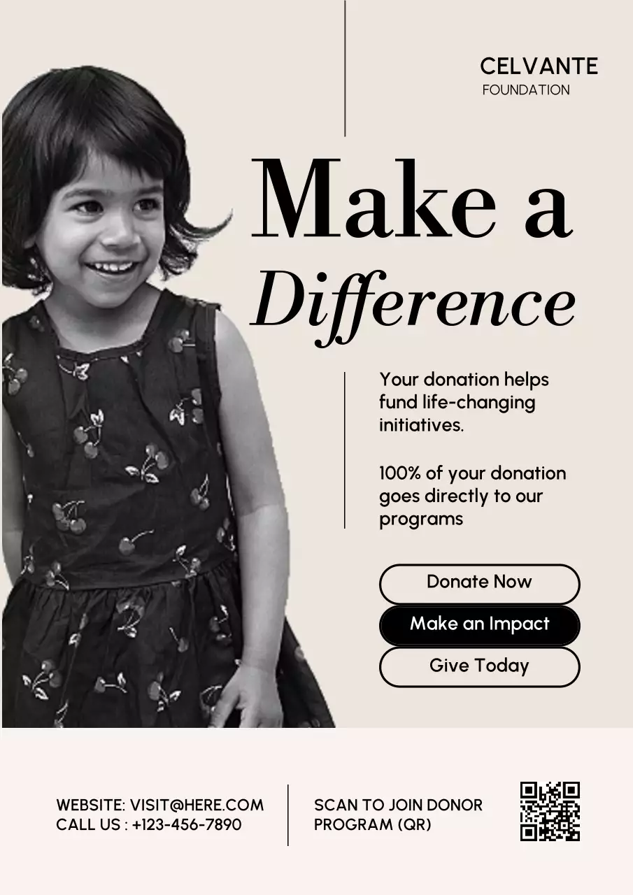 Beige Modern Charity Promotion Poster