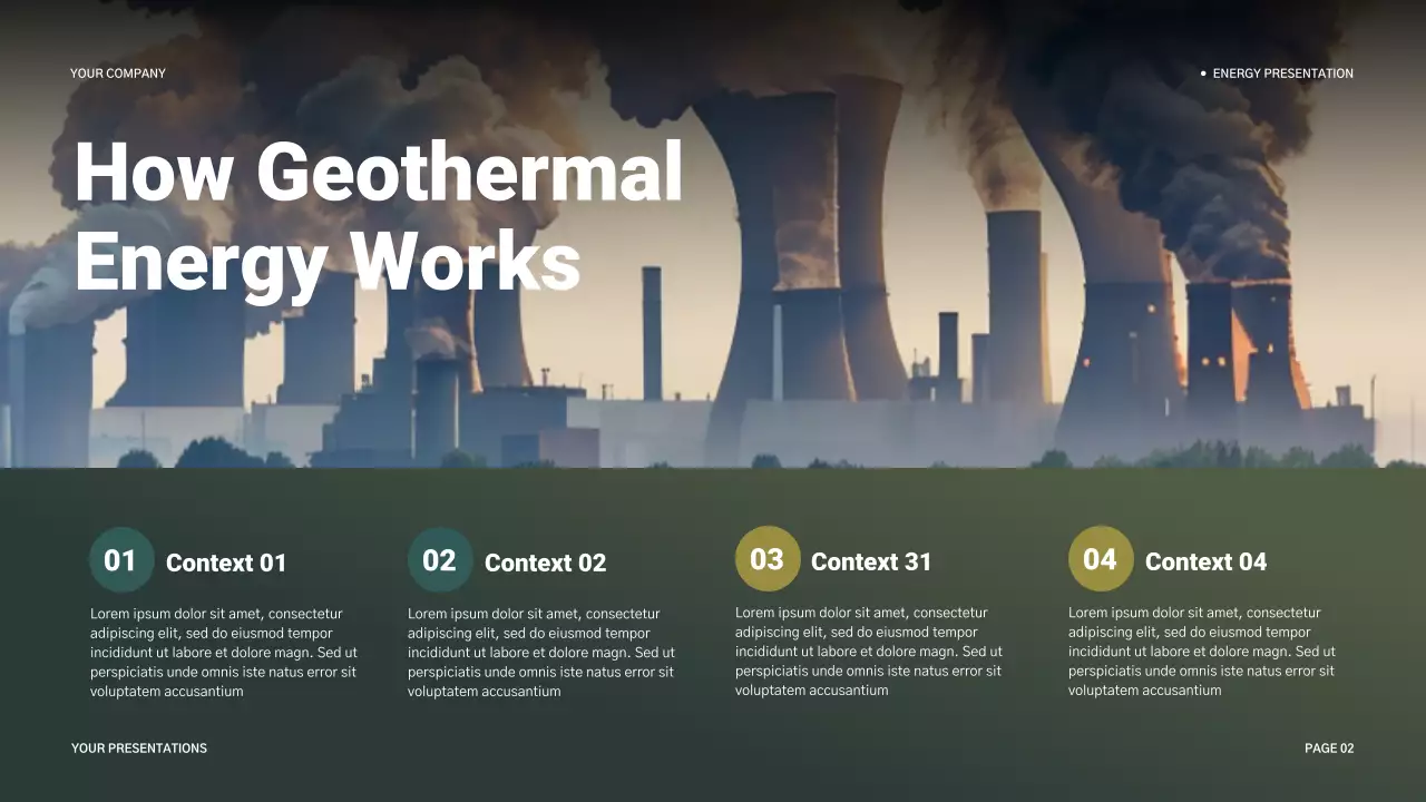Grey Modern Geothermal Energy Introduction Presentation