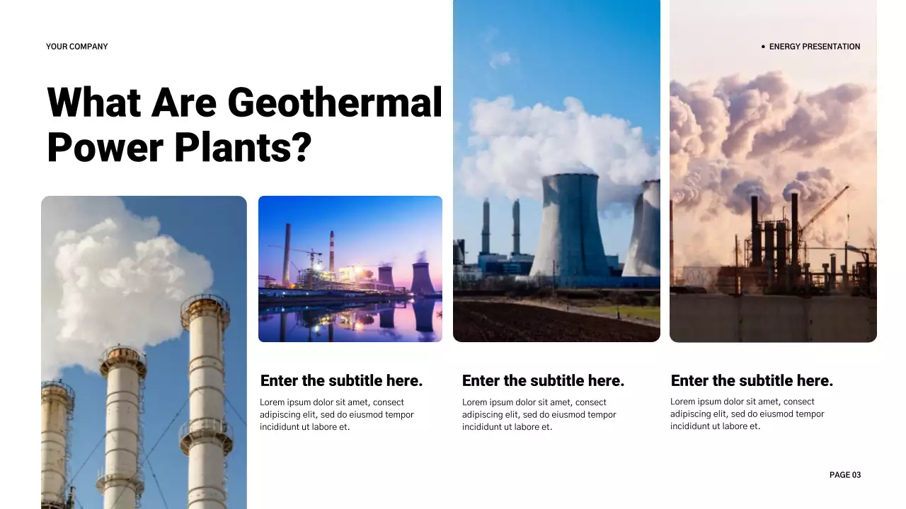Grey Modern Geothermal Energy Introduction Presentation