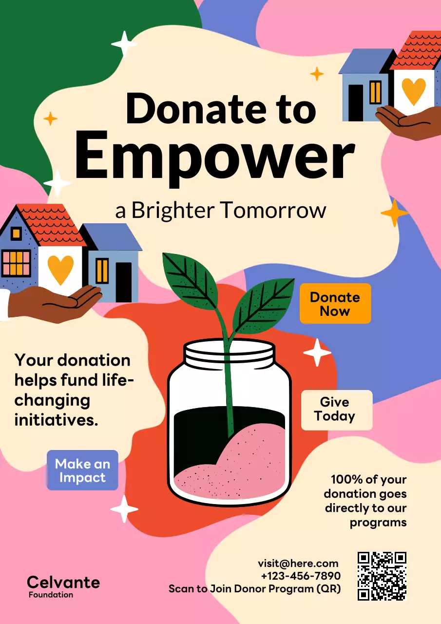 Colorful Modern Donation Promotion Poster
