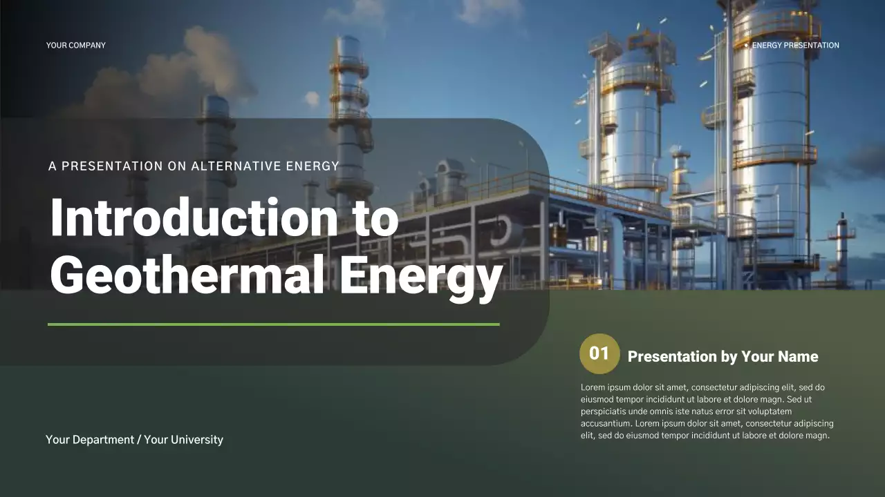 Grey Modern Geothermal Energy Introduction Presentation