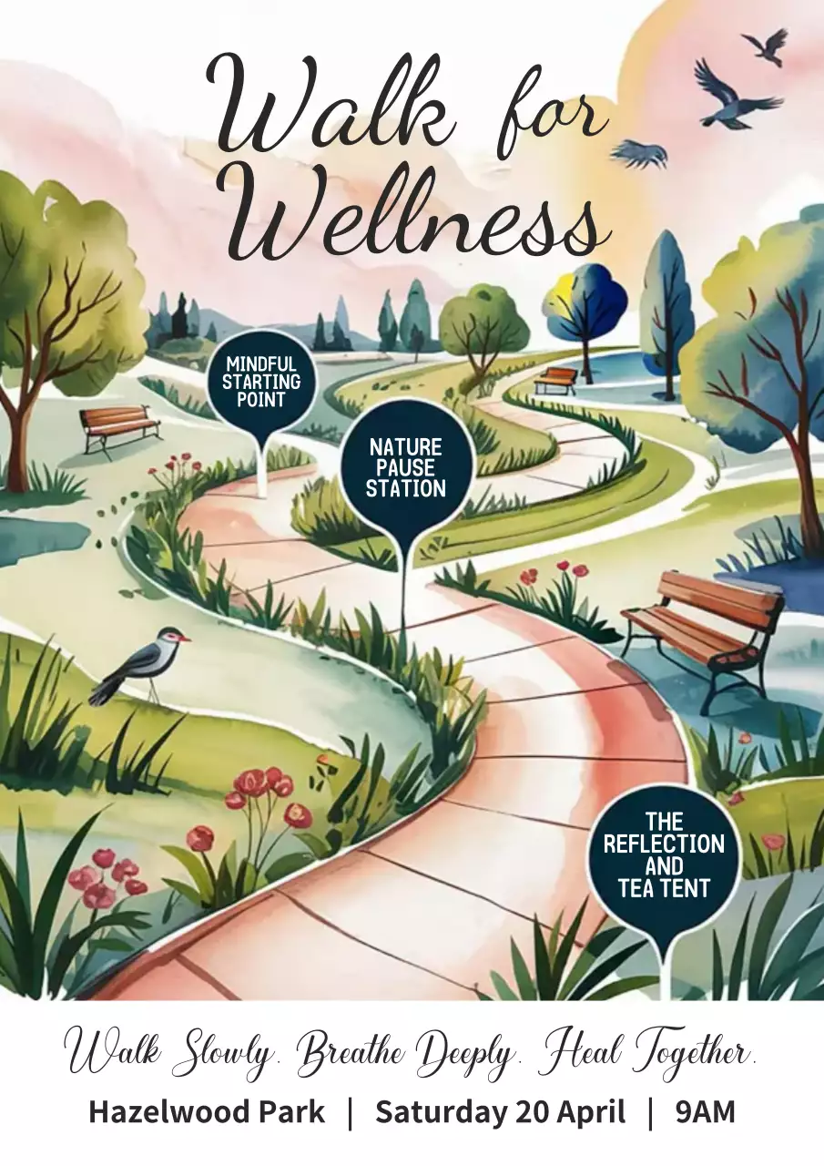 Green Aesthetic Wellness Event Poster