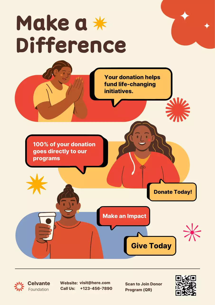 Beige Modern Donation Promotion Poster