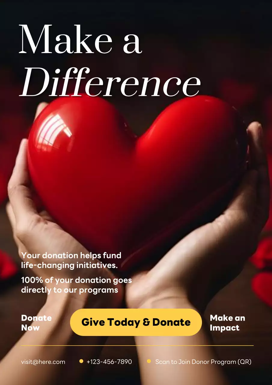 Red Minimal Charity Promotion Poster