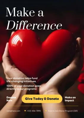 Red Minimal Charity Promotion Poster