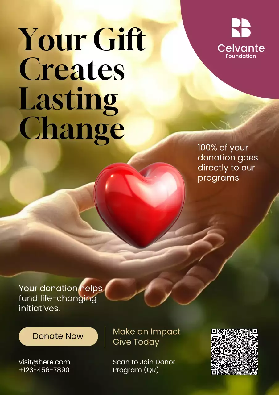 Red Modern Charity Promotion Poster