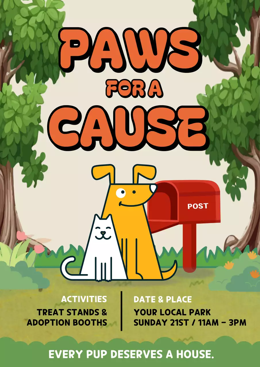 Orange Retro Pet Event Announcement Poster