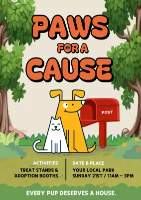 Orange Retro Pet Event Announcement Poster