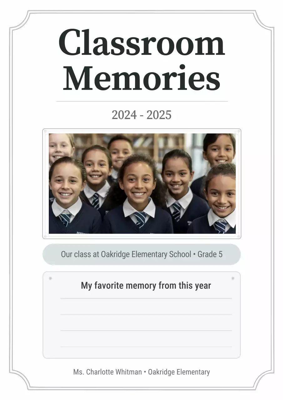 White Classic School Class Storybook