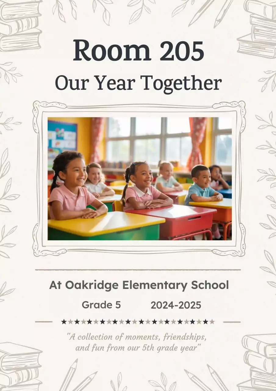 Beige Illustration Classroom Storybook Memory