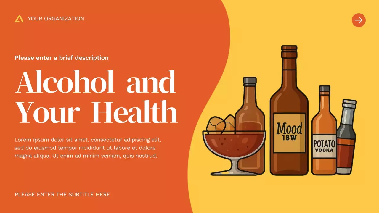 Orange Modern Alcohol Awareness Health Guide Presentation