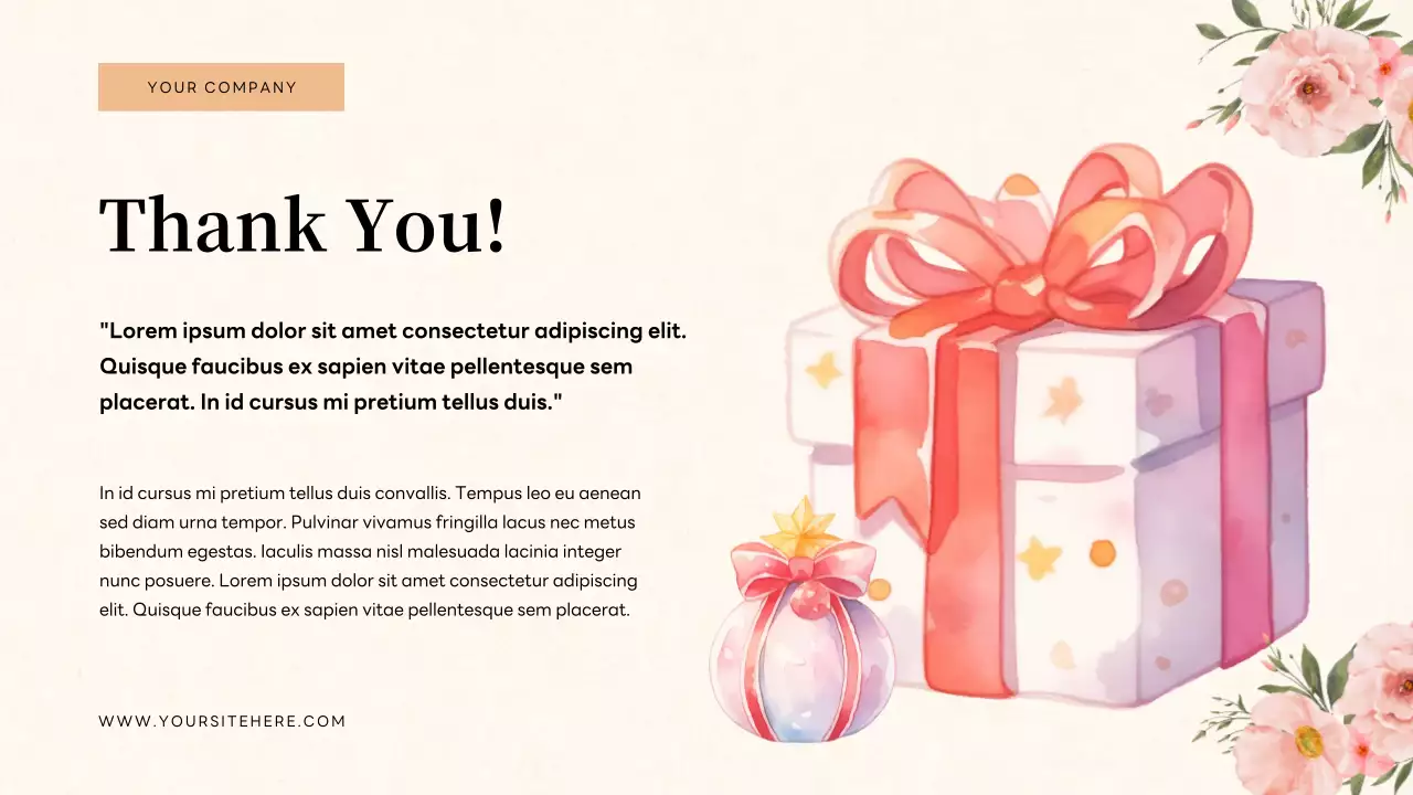 Beige Floral Quiz Invitation Presentation