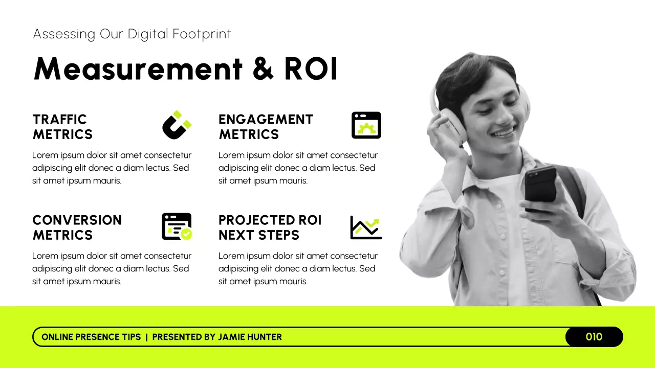 Lime Black and White Modern Online Marketing Strategy Presentation