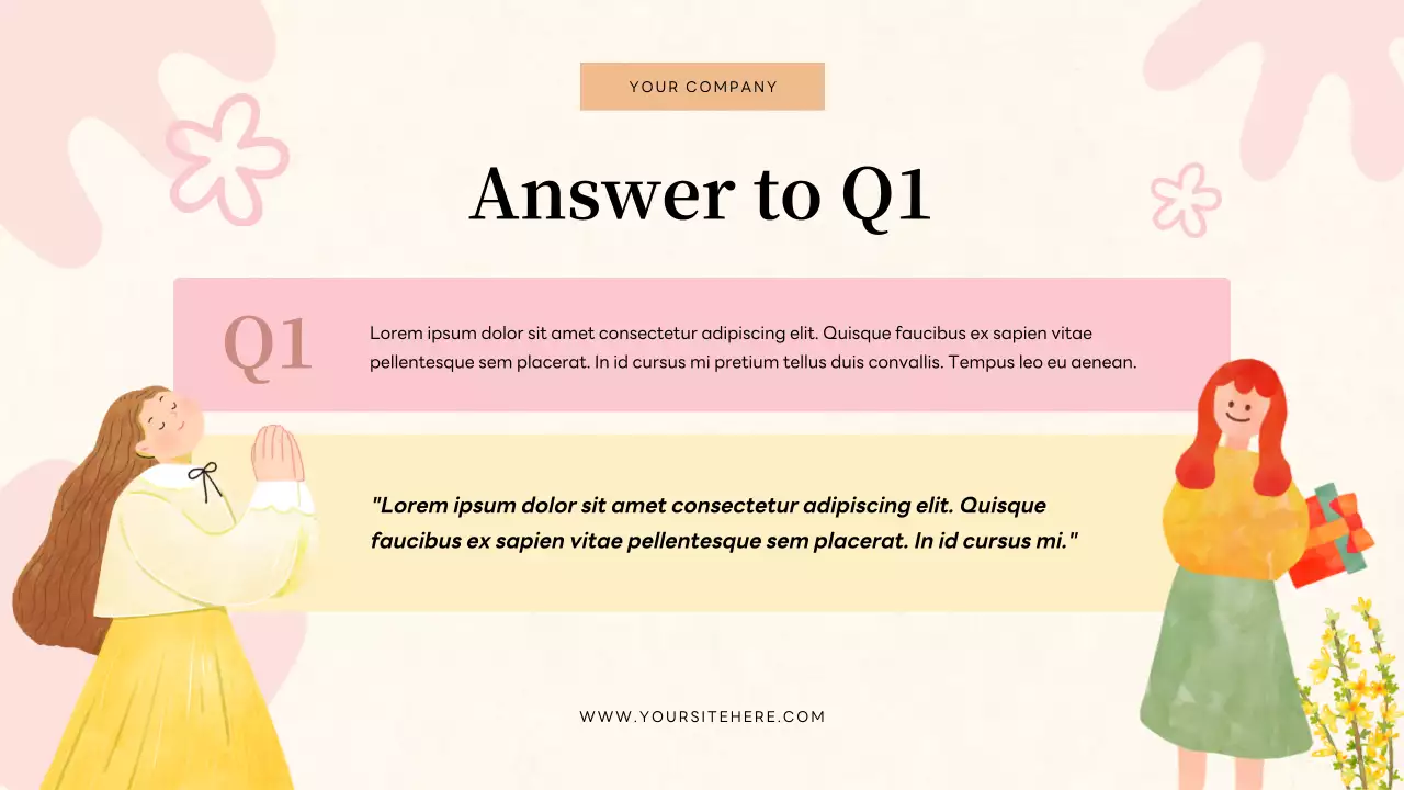 Beige Floral Quiz Invitation Presentation