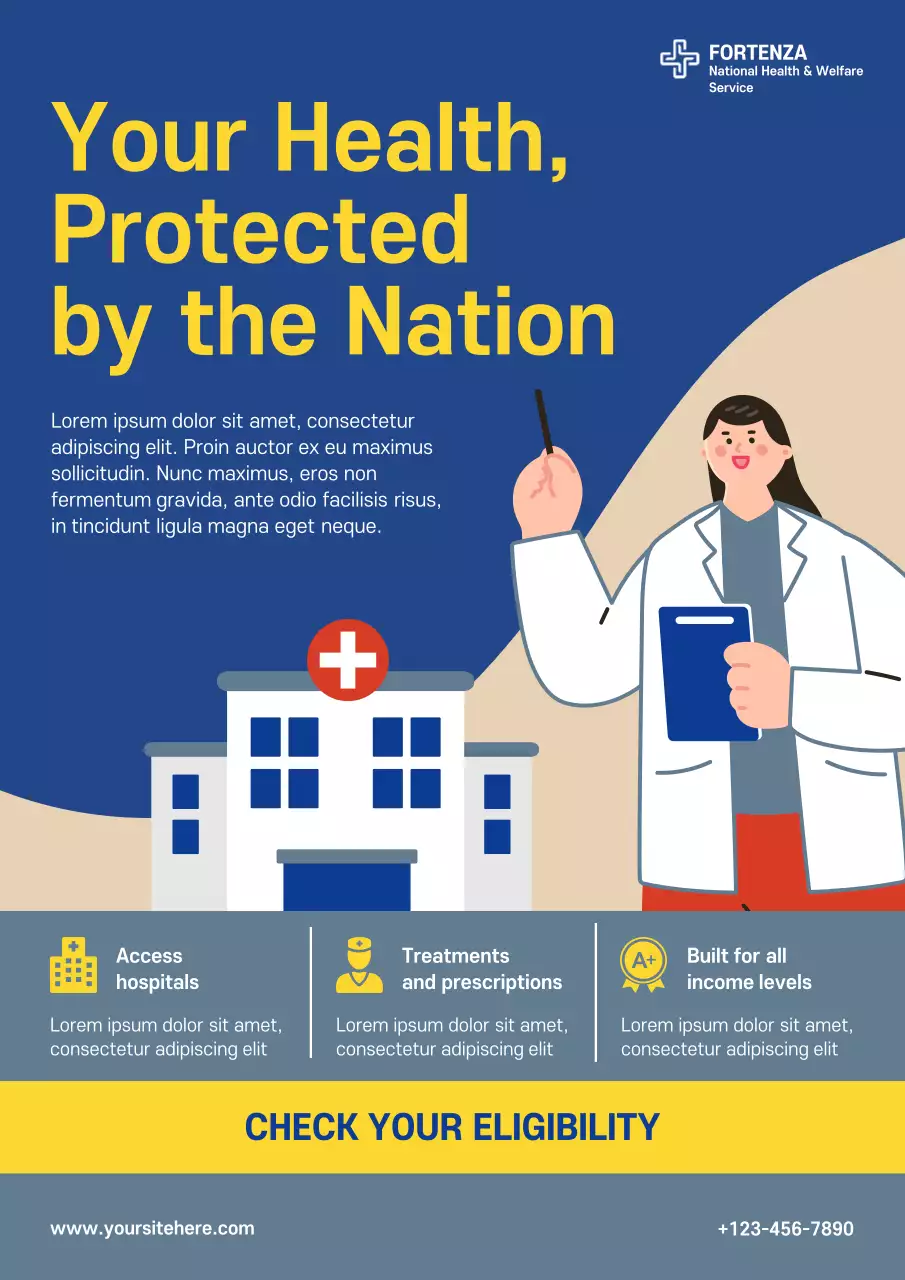 Blue Modern Healthcare Promotion Poster