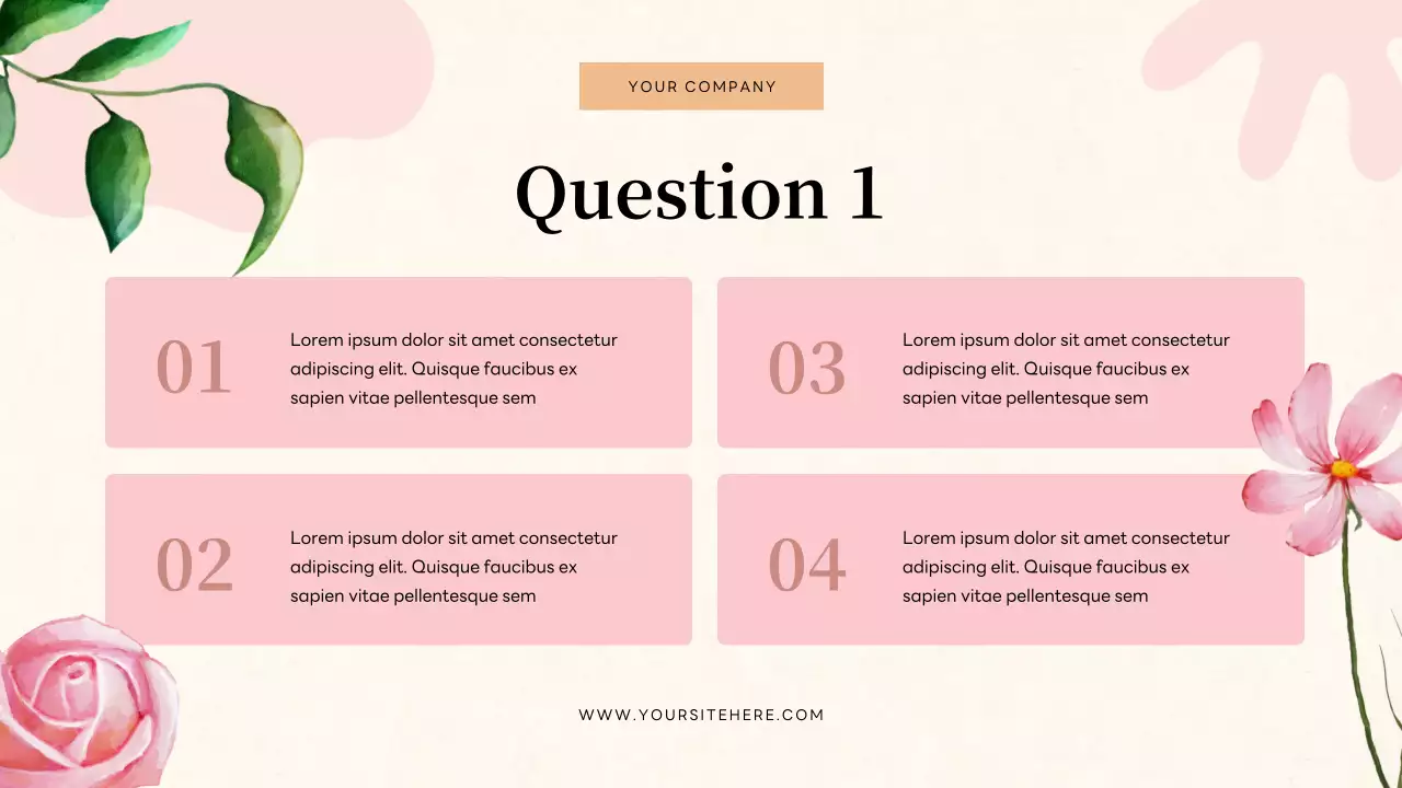 Beige Floral Quiz Invitation Presentation