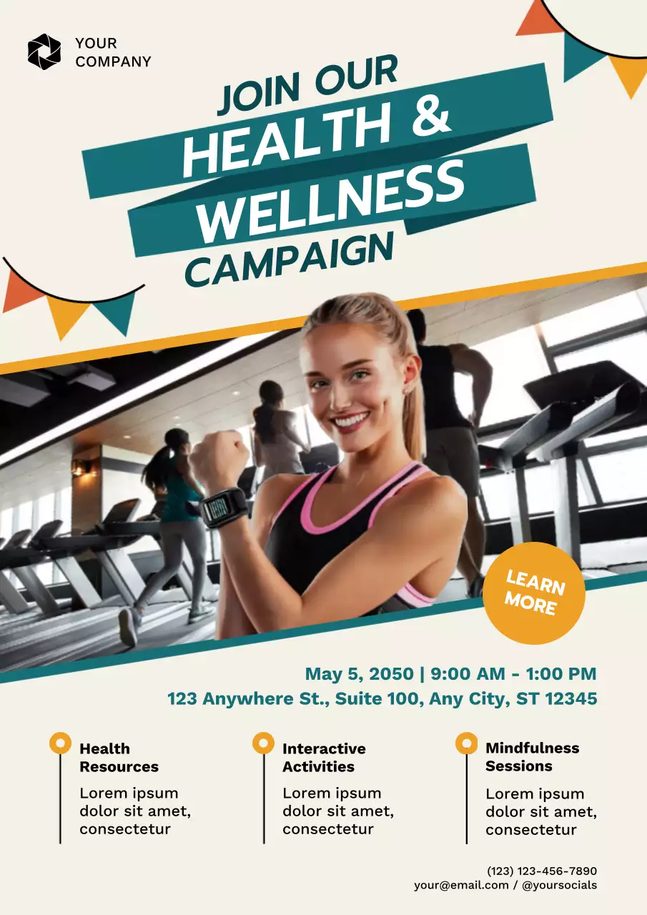 Beige Modern Health and Wellness Promotion Poster