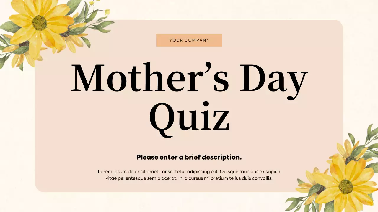 Beige Floral Quiz Invitation Presentation