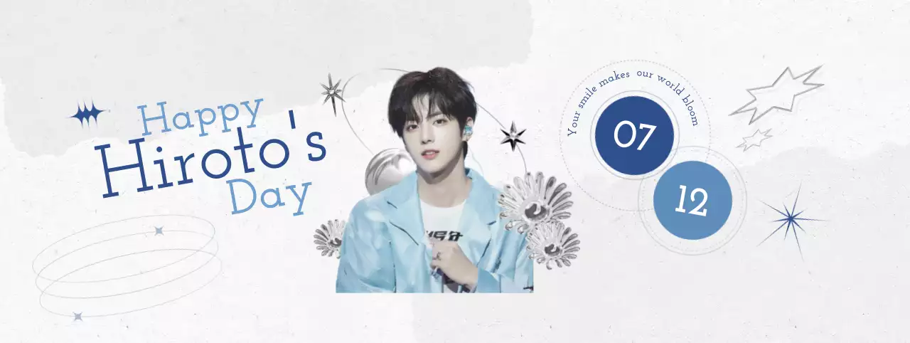 青 モダン 誕生日 ポスター