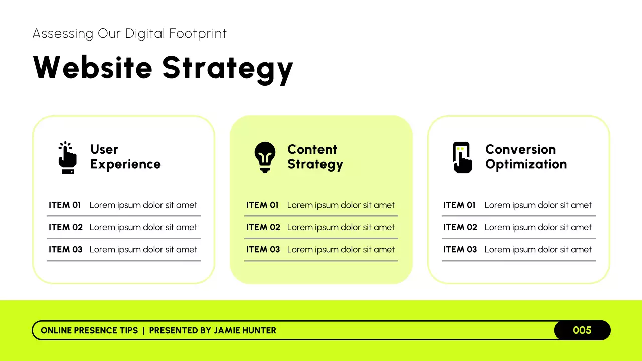 Lime Black and White Modern Online Marketing Strategy Presentation