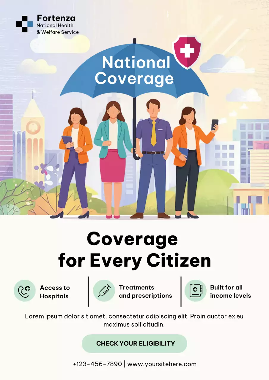 Blue Modern Healthcare Promotion Poster