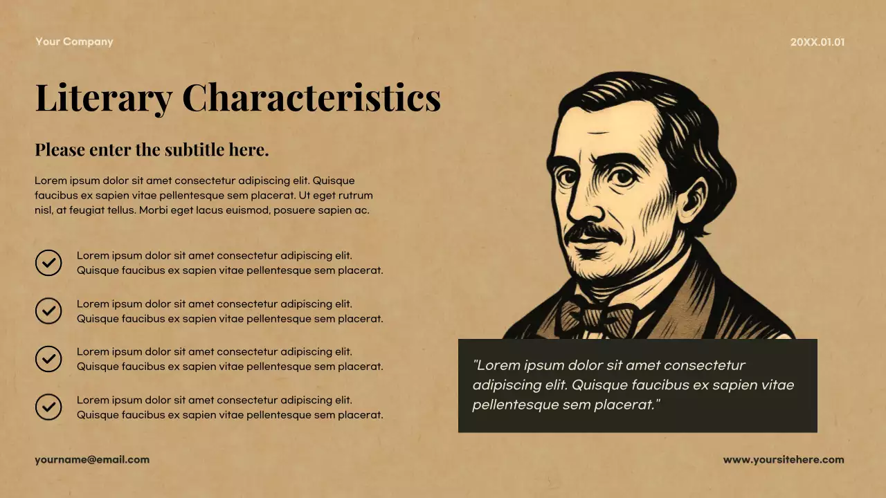 Beige Classic Literature Course Presentation