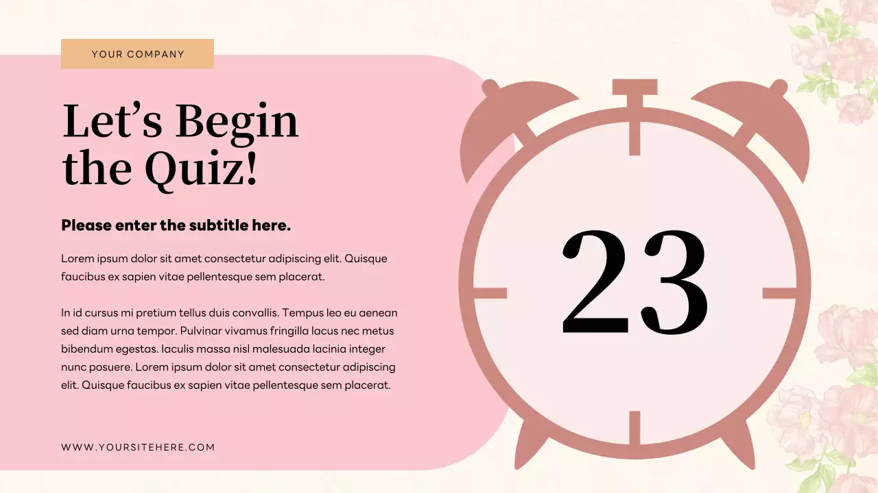 Beige Floral Quiz Invitation Presentation