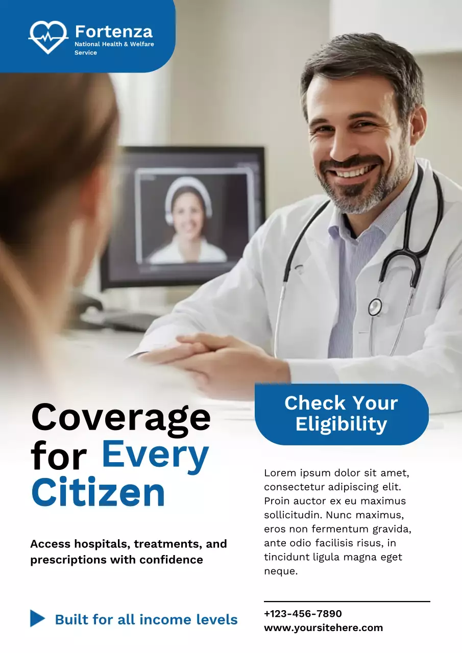 Blue Modern Healthcare Advertisement Poster