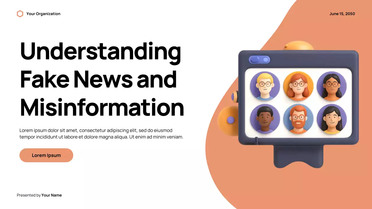 Orange Modern Fact-Check Media Awareness Presentation