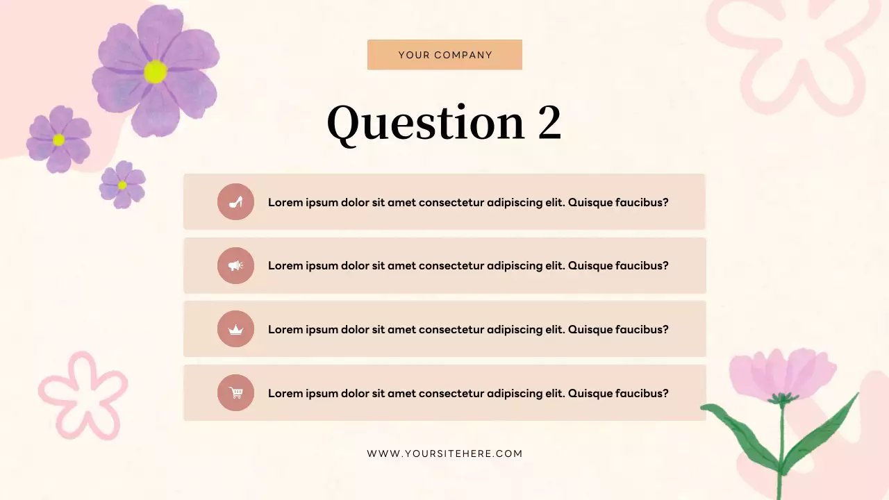 Beige Floral Quiz Invitation Presentation