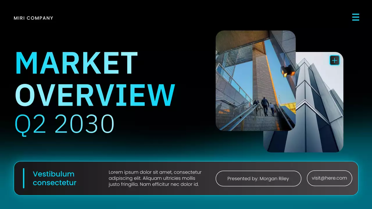 Black and Teal Modern Market Report