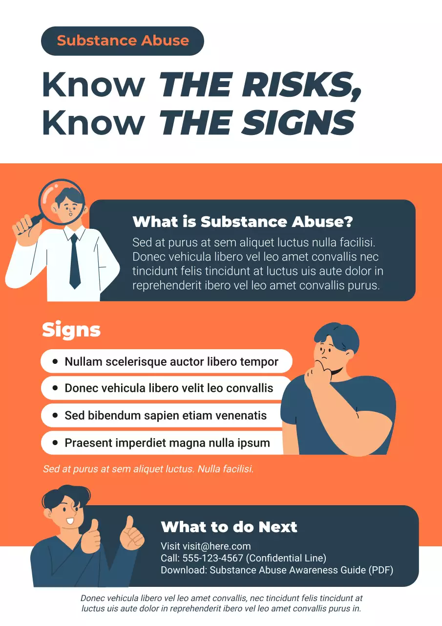 Blue and Orange Substance Abuse Awareness Poster