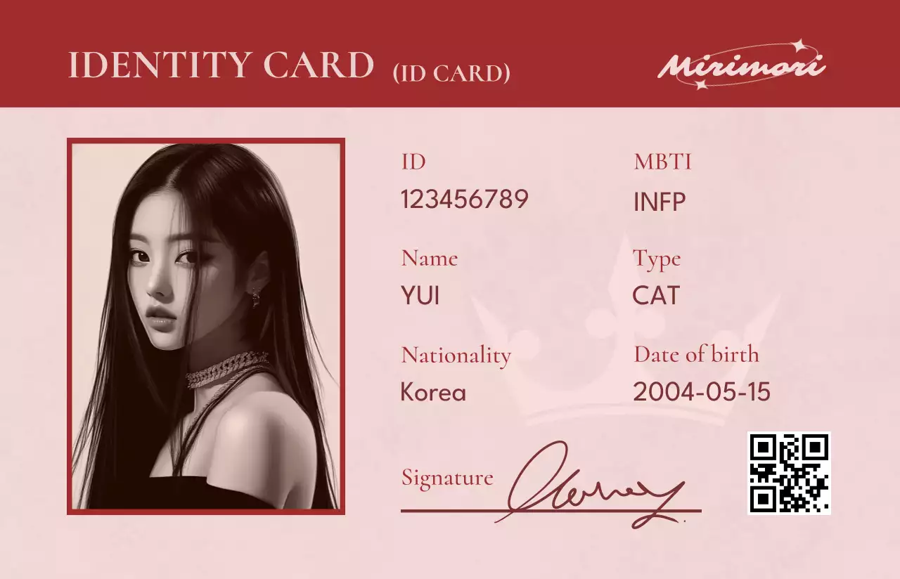 赤 モダン アイデンティティ カード