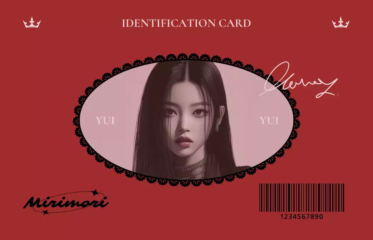 赤 モダン アイデンティティ カード